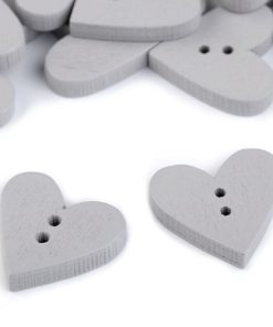 120344-3 Szív alakú fagomb szürke