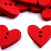 120344-6 Szív alakú fagomb piros