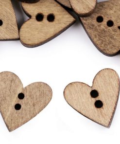 120344-8 Szív alakú fagomb barna