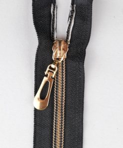 S6 Spirál cipzár 14cm-es  aranyfogú zárt fekete