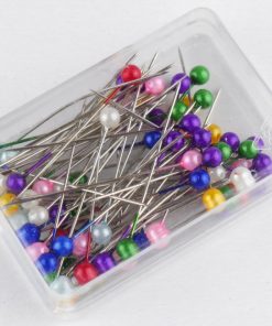 Gombostü gyöngyházfejü szines  32*0,6mm 80db/doboz