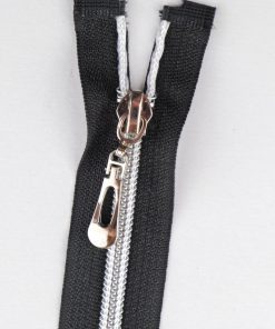 S6 ezüst fogú cipzár col. Fekete, bontható