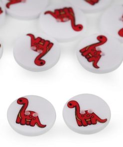 120566 Gyerek gomb 24L dínós 2.piros 20db/cs