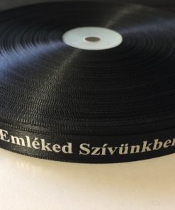 Szatén gyász szalag 15mm-es