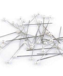 Gombostü gyöngyházfejü fehér 38*0,6mm 80db/doboz