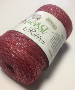 RIBBON LUREX szalag fonal col.30 bordó/arany