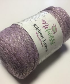 RIBBON LUREX szalag fonal col.20 lila/arany