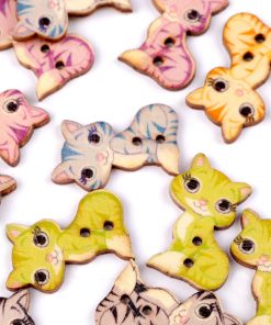 360628 Fa dekor gomb cica