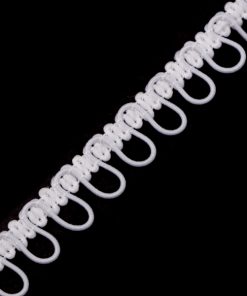 510673 Paszomány rugalmas gomblyukas 15mm 9 t. fehér