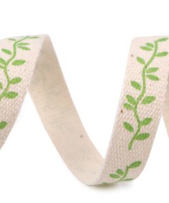 430708 Pamut szalag 10mm levelek 5 m /vég