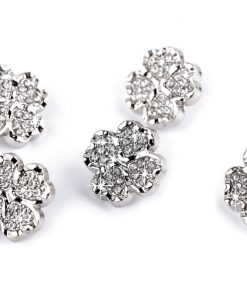 2197 Fémgomb lóhere ezüst 20L/120776  30db