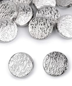 2196 Gomb fém fényes ezüst 28 L 40db/cs