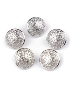 2202 Fémgomb  ezüst 24L/120264 25db