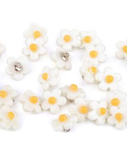 120814 Virágmintás gomb Fehér