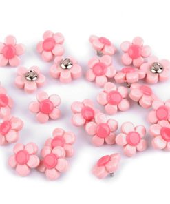 120814 Virágmintás gomb Rózsaszín