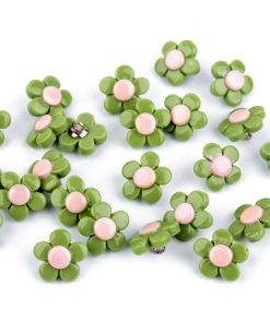 120814 Virágmintás gomb Almazöld