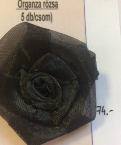 Fekete organza rózsa  5db/cs