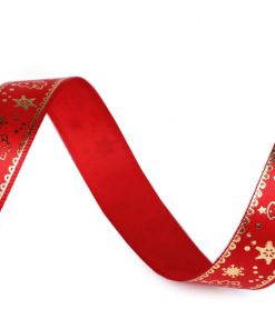430737 Karácsonyi szatén szalag Piros 45m/vég