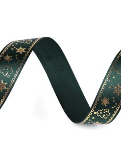 430737 Karácsonyi szatén szalag Zöld 45m/vég