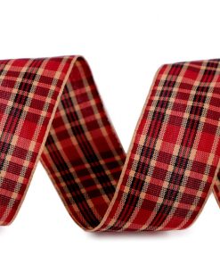 430819 Kockás szalag  25mm bordó 45m/vég