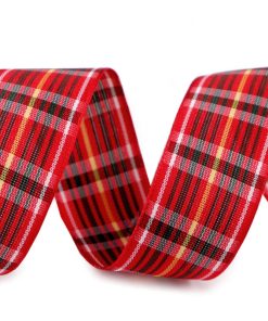 430819 Kockás szalag  25mm piros 45m/vég