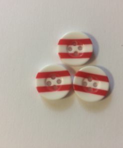 120749-20 Gomb csíkos piros