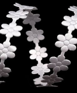 190614 Virágos dekorszal 0 fehér 22.5m/vég