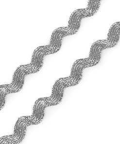 520209 Lurex ezüst zig-zag paszomány 5mm 13,5m/vég