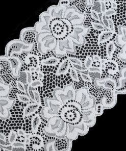 180849 Elasztikus csipke  fehér 13,5/vég 140mm-es