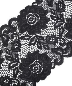 180849 Elasztikus csipke  fekete 13,5/vég 140mm-es