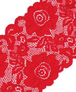 180849 Elasztikus csipke  piros 13,5/vég 140mm-es