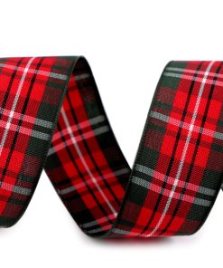 430819 Kockás szalag  25mm piros/zöld 45m/vég