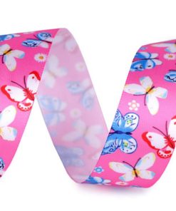 430519 Szatén szalag pillangós rózsaszín 21,5 m/vég